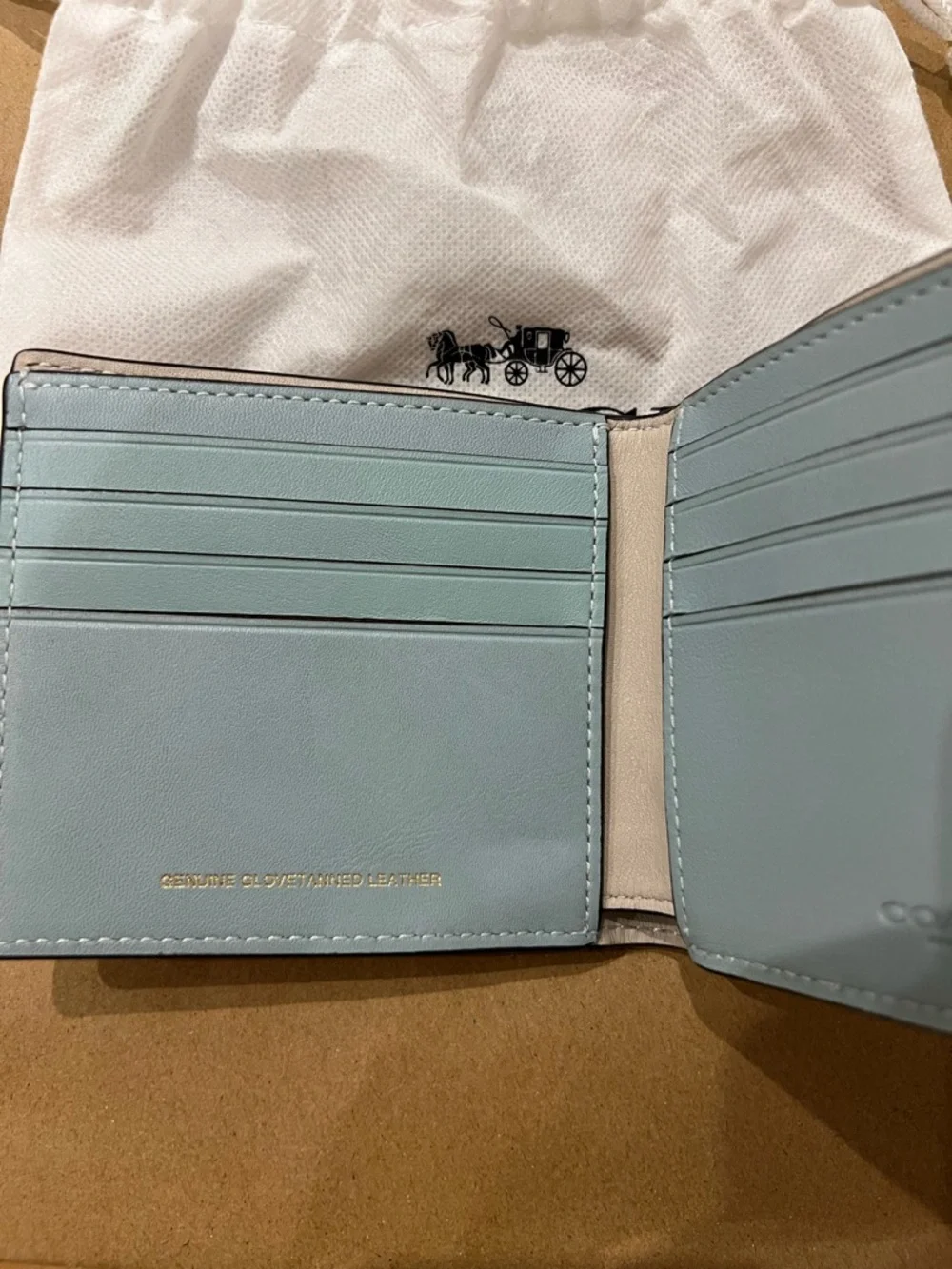Coach Double Billfold Wallet With Trompe L'oeil Lime Belt Design C9023 NWOT